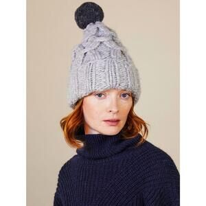 NEW LOLA HATS women's braces knit hat in grey and charcoal